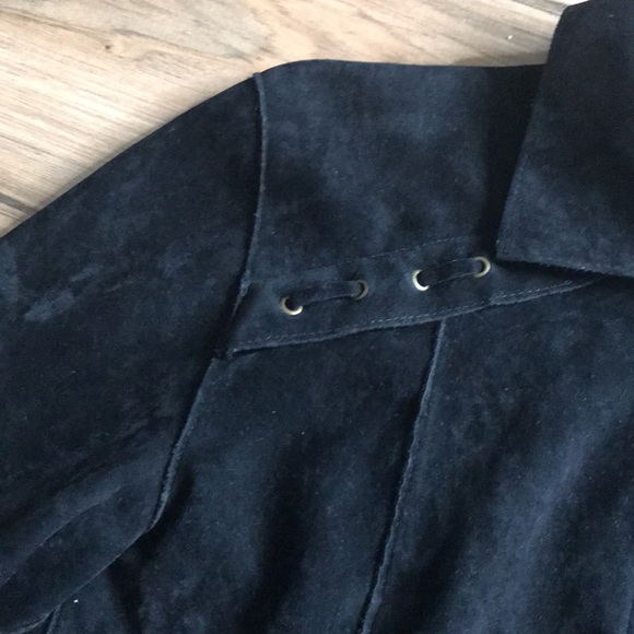 GABO black faux suede jacket size large - Picture 4 of 13